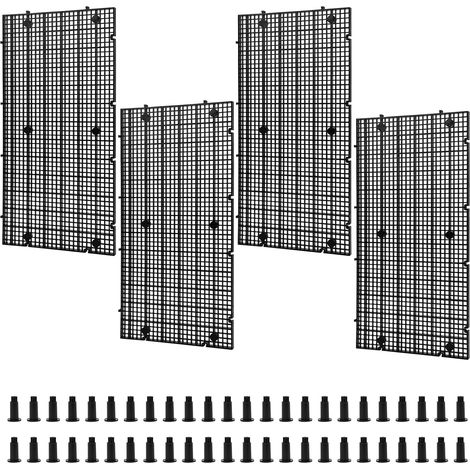 4Pcs Grille pour Aquarium en Plastique Haute densité avec 24 Supports, Séparateur d'aquarium et Grille modulable pour Filtration DIY, Protection du Fond en aquascaping