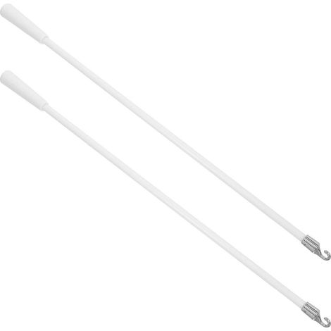 Ensemble de 2 pièces comprenant une tringle à rideaux blanche en fibre de verre pour store vénitien de chambre à coucher (1/5)