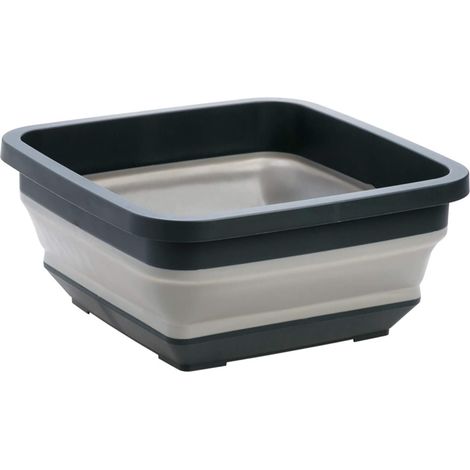 Bassine à vaisselle pliable carrée et portable, idéale pour le lavage et l'égouttage, à poser sur l'évier, pour camping-car et camping. (1/5)