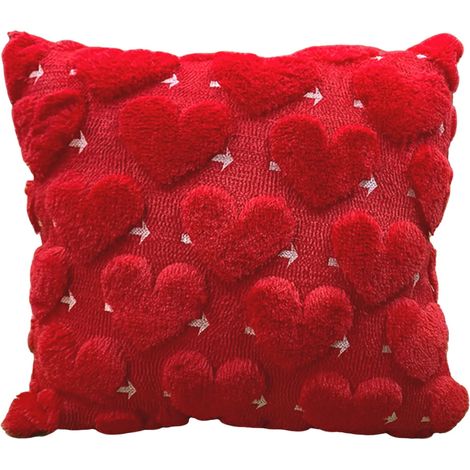 Taie D Oreiller Imprimée Coeur - 45 X 45 Cm - Décor Amour Pour Canapé Chambre Salon - Lot De 4 (1/5)