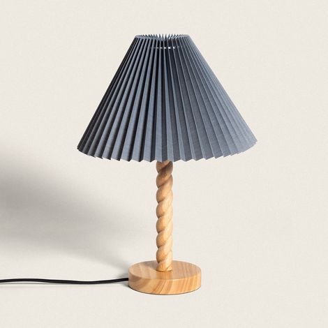 Lampada da Tavolo Legno Moorea Grigio (1/5)