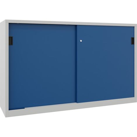 Pavoy Schiebetürenschrank, 1200x2000x400 mm, 4 Böden verzinkt, RAL 7035/5010