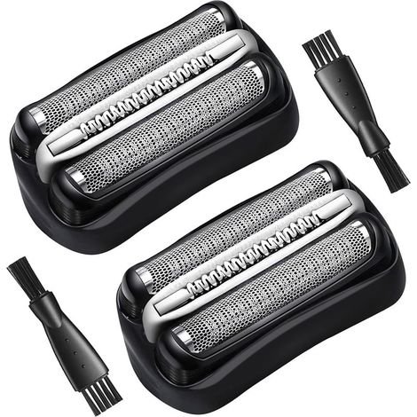Têtes de rechange Braun Series 3 32B, grille et lame compatibles S3 3040S 3000S 3050CC, lot de 2 avec brosse (1/5)