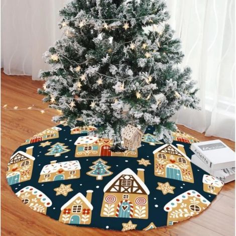 1 Jupe de sapin, Peluche courte, Blanc, 90cm, Rond, Salon, Chambre (1/4)