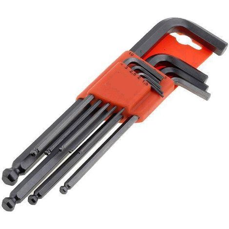 Kit 9 cles Allen en acier chrome-vanadium - 1.510 mm