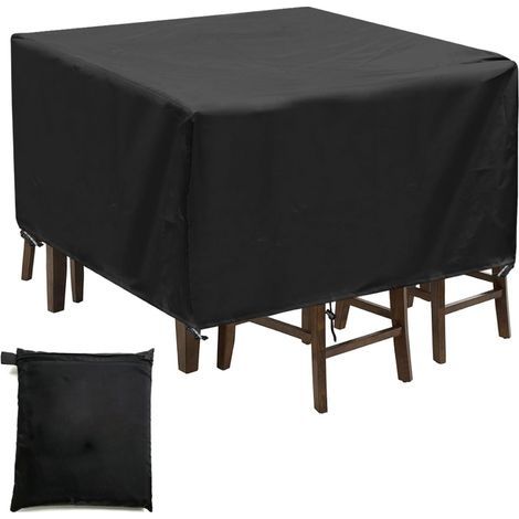 Housse de protection pour table de jardin , tissu Oxford 420D imperméable , coupe-vent , carrée , 150 x 150 x 70 cm (1/5)