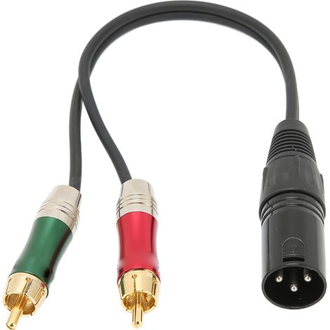 Câble XLR Mâle vers 2 RCA Mâle 2m pour Microphone et Systèmes Audio (1/5)