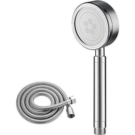 Pommeau de douche haute pression, en acier inoxydable 304, durable, antirouille, universel,(douche en acier inoxydable 304 + tuyau de 1,5 m) (1/5)