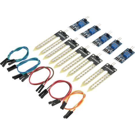Module de capteur d'humidité du sol (5 pièces) pour système d'arrosage automatique, compatible Arduino. (1/2)