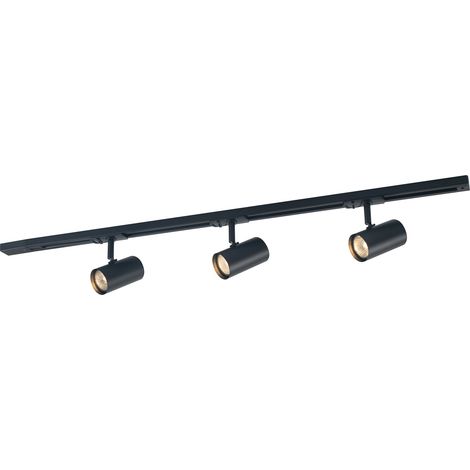 MARVI 3 GU10 PHARE NOIR MAT ALUMINIUM ITALUX 913621-3-BL-SET (1/2)