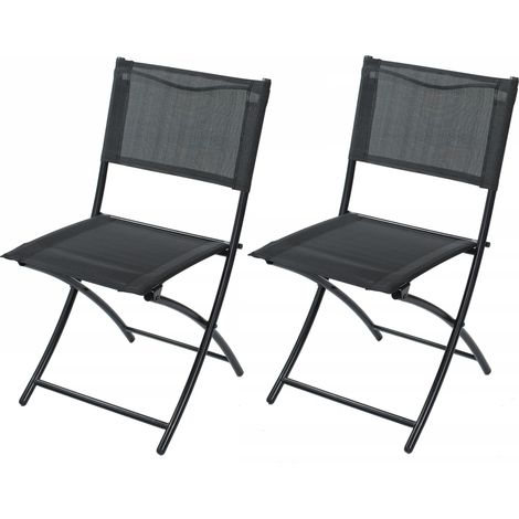 2 sedie pieghevoli da giardino per balcone, terrazza, metallo, moderne