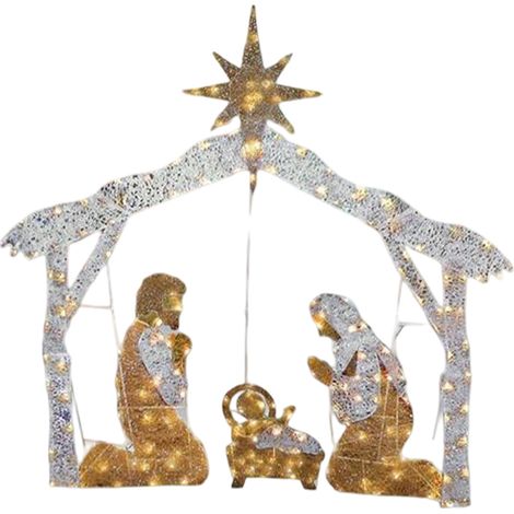 Décorations de Noël, Halloween, crèche de Noël, bonheur, une famille de trois personnes, décorations de jardin (1/5)