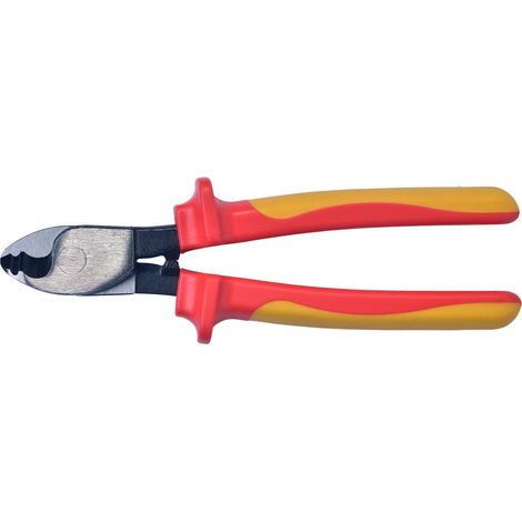 SW-Stahl 41912L Coupe-câble VDE 200 mm I Coupe-câble 1000V Outil I selon DIN EN/IEC 60900 I Outil à poignée bi-matière Coupe-câble I Ciseaux d'électricien pour réparations et installations électriques