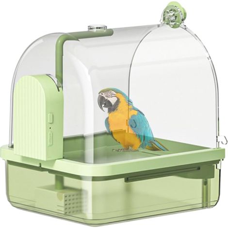 Bain d'oiseaux Suspendu pour Cage, Bain d'oiseaux Suspendu Automatique avec 2 Modes de Fonctionnement, Douche pour Petits Oiseaux, perruches, Conures, perruches, calopsittes, inséparables