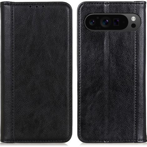 Funda tipo libro para Google Pixel 10 Pro XL / 9 Pro XL, de piel con bolsillo, color negro. (1/5)