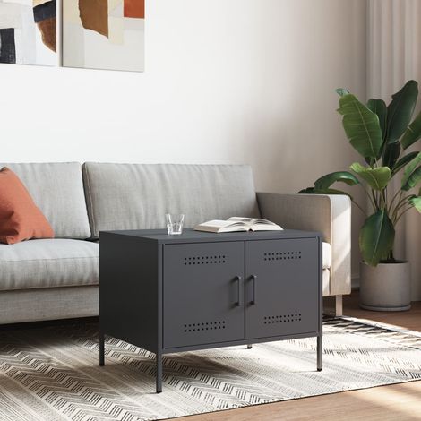 Maison Exclusive - Couchtisch Anthrazit 68x50x50,5 cm Stahl