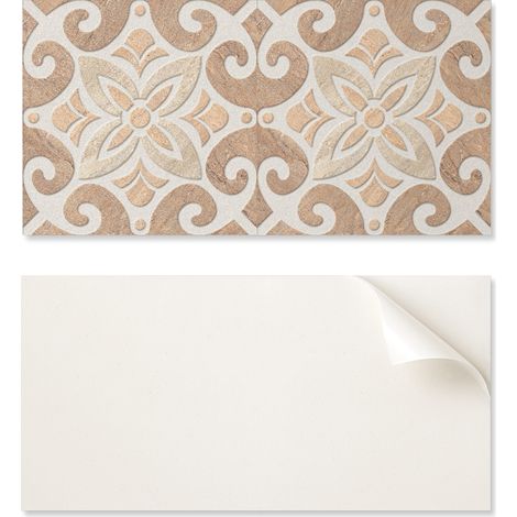Paquete de azulejos de vinilo para cocina con estampado floral y adornos, 10x40x20 cm.