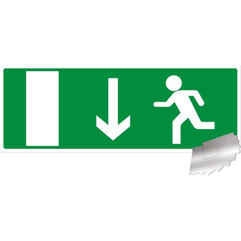 Panneau Sortie de secours en bas - Alu 330x120mm - 4010625