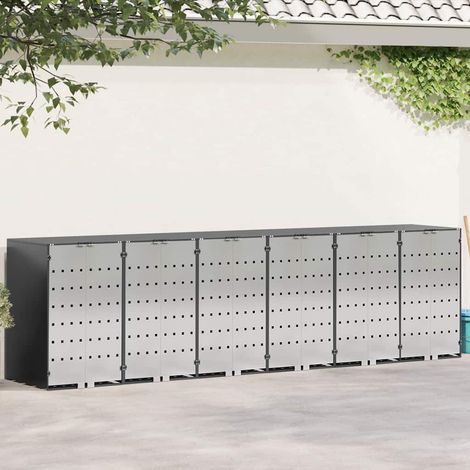 Wagenmüllbehälter für 6 Behälter 408 x 77,5 x 115,5 cm Stahl