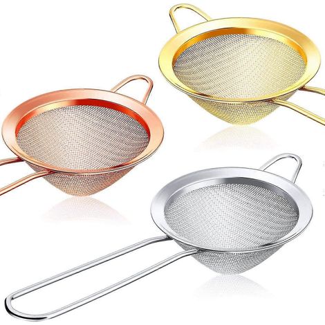 Ensemble de 3 passoires à cocktail - Passoire à thé conique en acier inoxydable - Outil de verrouillage pratique (1/5)
