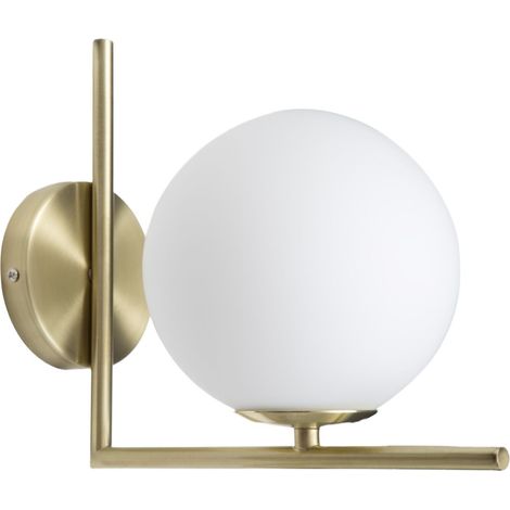 Applique Murale Sphère "Glamy" 22cm Blanc & Or