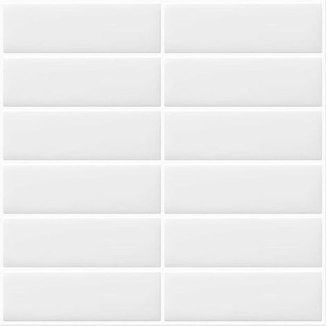 Self-adhesive white wall tiles for subway kitchen backsplashes, for kitchen and bathroom, 10 sheets (30.5 x 30.5 cm) (1/5)