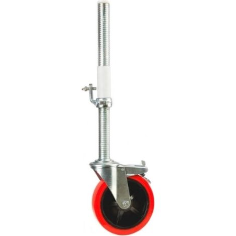 Roue d’échafaudage - MESO - PU - 200mm - 300kg - Broche acier 38mm avec douille et tube