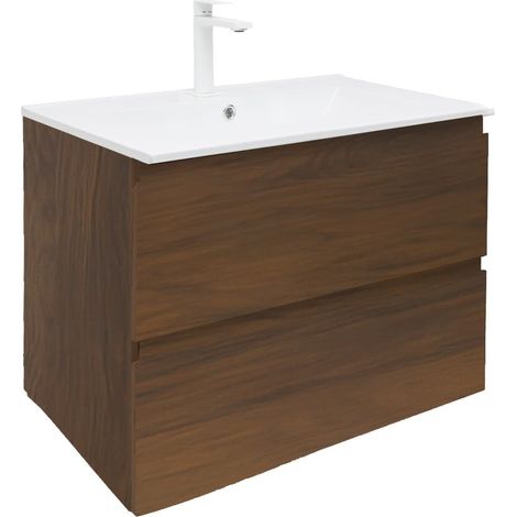 Ensemble meuble avec vasque et mitigeur - SAT - B-Way - 99x50x45 - noyer