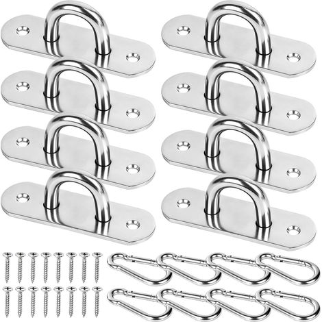 Anneaux de Fixation Plaque Oeillet Crochet Inox Pontet Platine 8PCS (1/5)