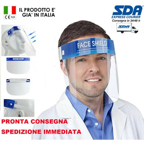 Visiera maschera di protezione unisex antispruzzo in plastica con elastico professionale (1/5)