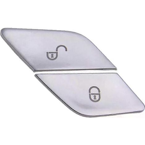 Lot de 2 caches chromés pour boutons de verrouillage de porte, compatibles avec Mercedes W205 W213 X253 (autocollants de réparation pour portières intérieures). (1/4)