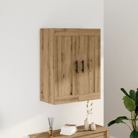 Armadio a parete design elegante salva-spazio 69,5 x 34 x 90 cm in legno multistrato rovere artigianale 020051145