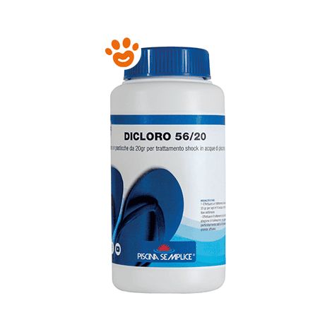 Lapi Piscina Semplice - Cloro Dicloro 56% in Pastiglie 20 gr - Confezione 1 Kg - TRATTAMENTO Acqua