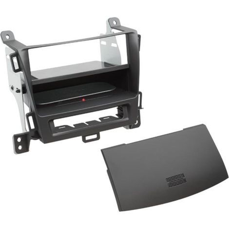 Kit Facade autoradio 2DIN compatible avec Opel Zafira Tourer ap12 -Vide poche Induction Qi Noir