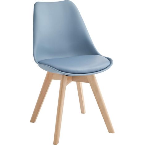 Carlotta - Sedia in polipropilene ecopelle blu 4 pz