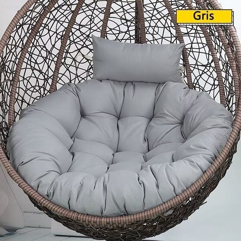 Galette de chaise Coussin rond coussin de chaise capitonné arrondi coussin de sol épais couleur unie confortable, Garden Cushion, Rattan Armchair Cushion, Hanging Chair Cushion, (Gris,105cm)-sans chai