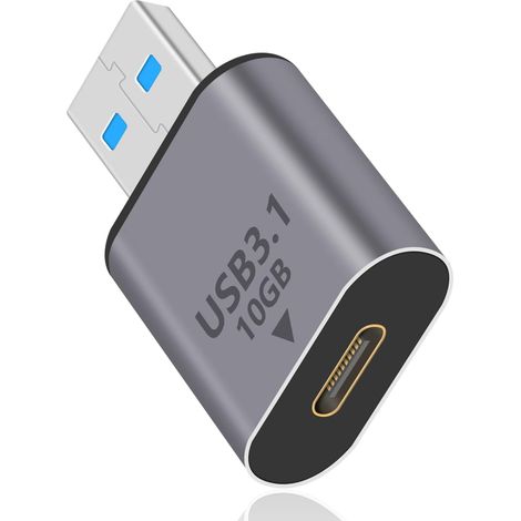 Adaptador USB C Hembra a USB Macho Aluminio 3.1  Plateado (1/5)