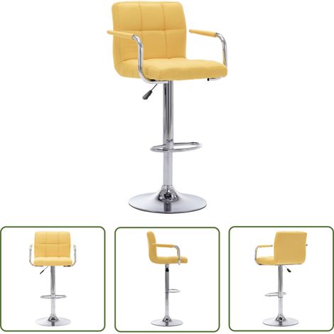 vidaXL Chaise de bar Jaune Tissu (1/5)
