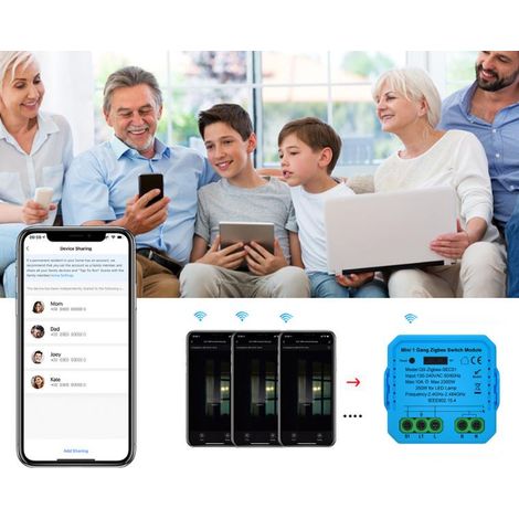 Commutateur de volets roulants WiFi,Contrôle vocal avec Alexa et Google Home,Contrôle de l'application Smart Life, minuterie commutateur pour volets et rideaux (1/4)