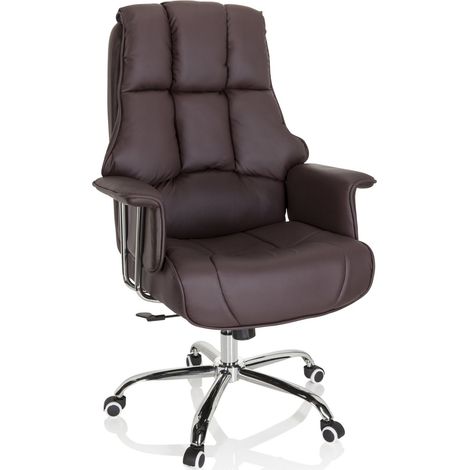 Bürostuhl / Chefsessel COMMANDER Kunstleder braun hjh OFFICE (1/5)