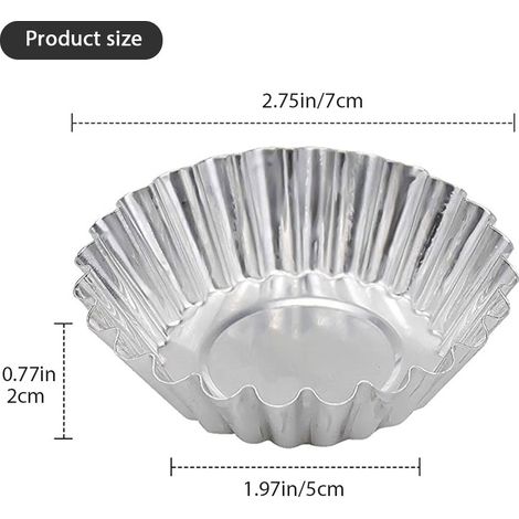 20 Mini-Eierkuchenformen aus Aluminium, antihaftbeschichtet, für Cupcakes und Kuchen, wiederverwendbar, Küchenbackformen (1/5)