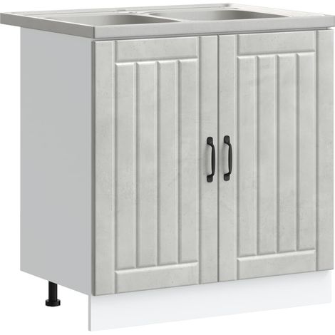 Maison Exclusive - Mobiletto per lavabo con porta Lucca 2 pcs Grigio cemento