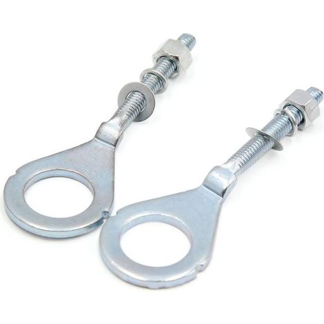 Chain Tensioner Axle Adjustment Silver 2pcs for Motorcycle (1/2)