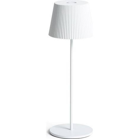 Lámpara de Mesa LED Portátil para Exterior Aluminio con Batería Recargable Willox Blanco