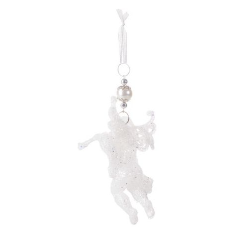 Zawieszka per albero di Natale angioletto bianco, 13 cm.
