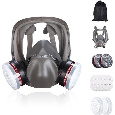 6800 Masque respiratoire complet réutilisable pour la peinture, le polissage et le soudage, masque anti poussiere, 2 types de connecteurs, masque respiratoire avec filtre à vapeur organique 6800A (1/5)