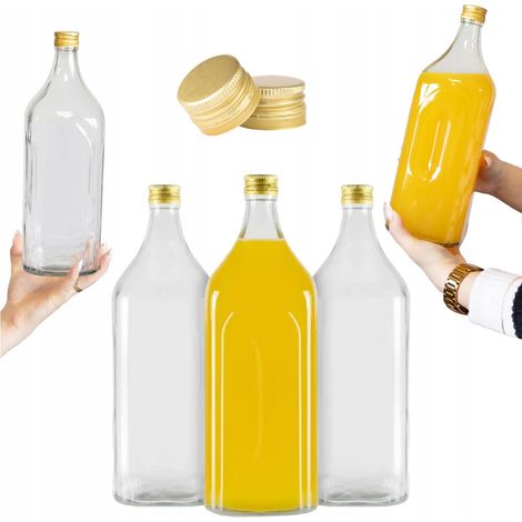 5 bouteilles en verre GALON DANIEL 1,75L DAMA POUR VIN WHISKY VODKA VERRE ÉPAIS (1/5)