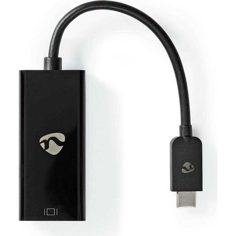 Adaptador usb c usb 32 generacion 1 usb c macho mini displayport hembra 8k60hz 020m redondo niquelado pvc negro bolsa de plastico