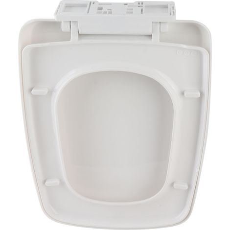 Siège de toilette carré avec couvercle épais en PP, facile à installer, accessoire de salle de bain moderne et propre pour le confort de la maison (1/5)