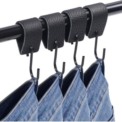 Crochet S en Cuir 4 Pcs, Crochets Inox 304, Crochets Pour Suspendre Serviettes, Vêtements, Crochet en S Pour Cuisine Salle de Bain Jardin (1/5)